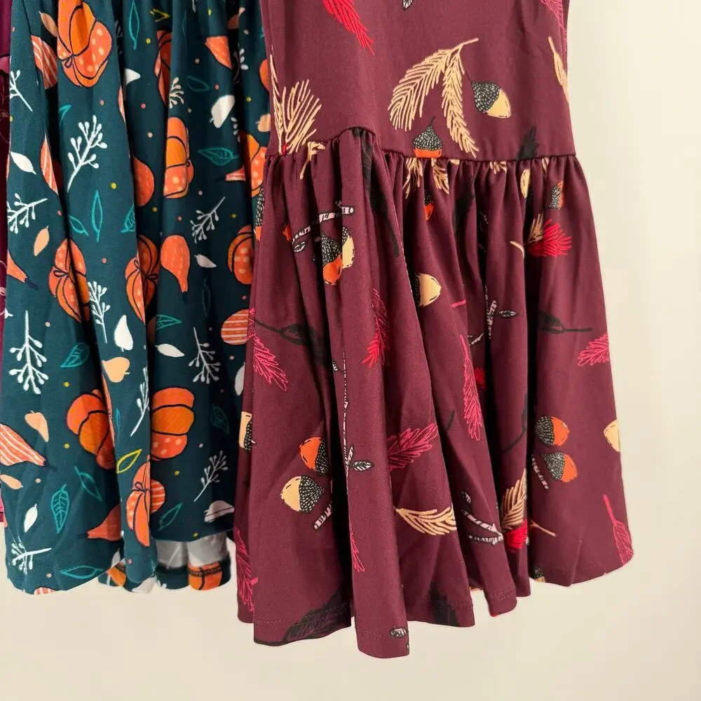 Dot Dot Smile Dress Size 2T Bundle Set of 3 Fall Halloween Skulls Pumpkins NWT